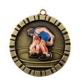 3-D Medal, "Wrestling" - 2"